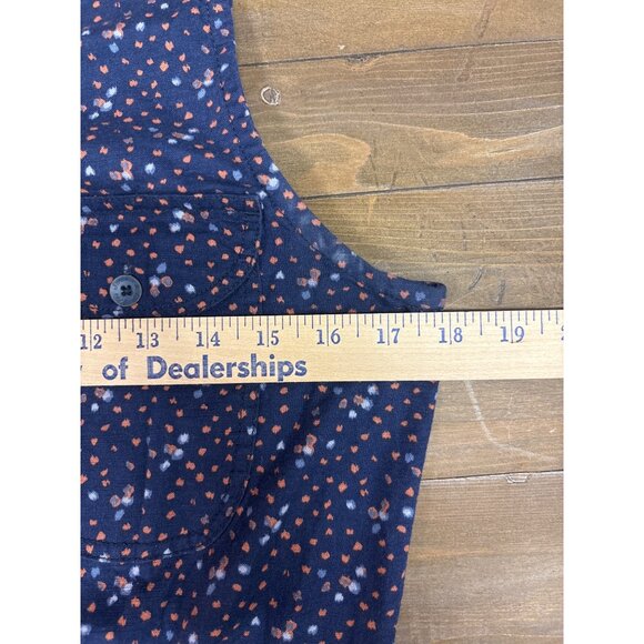 Levis Sleeveless Navy Polka Dot Button-Up Dress S - Picture 8 of 8